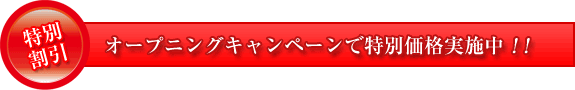オープニングキャンペーンで特別価格実施中!!