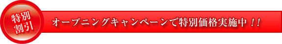 オープニングキャンペーンで特別価格実施中！！